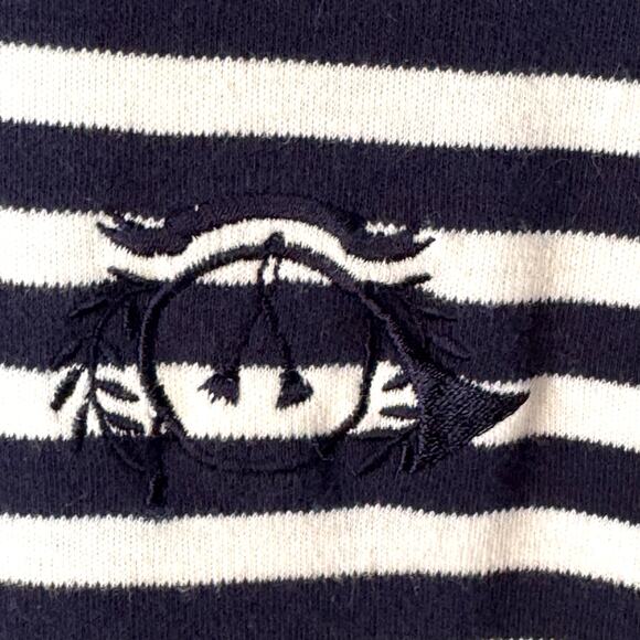 Vintage CHARTER CLUB Turtleneck Women's M‎ Striped Nautical Preppy Crest Coastal - Picture 3 of 9